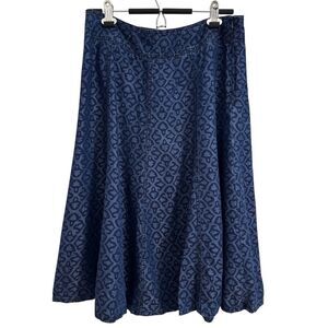 Coldwater Creek Womens 12 country chic shimmery tencil denim pleats A-line flare